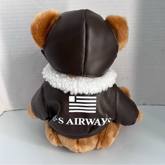 US Airways Teddy Bear Aviator Pilot Plush with Goggles Jacket & Cap 8” - Picture 6 of 9
